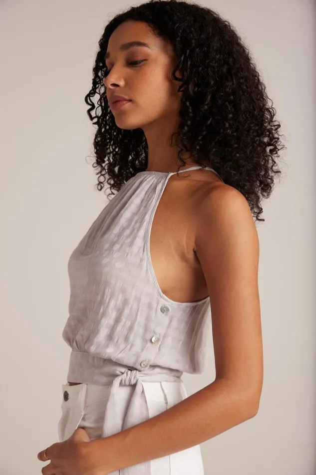 Side Tie Button Halter 8211 Silver Pearl Women Bella Dahl Sleeveless Side Tie Button Halter 8211 Silver Pearl Women Bella Dahl Sleeveless