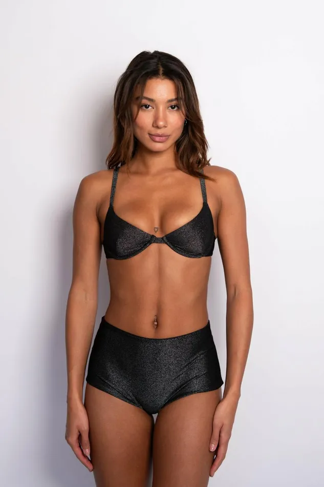 Skatie Tops Claire Bikini Top Black Sparkle 8211 Women