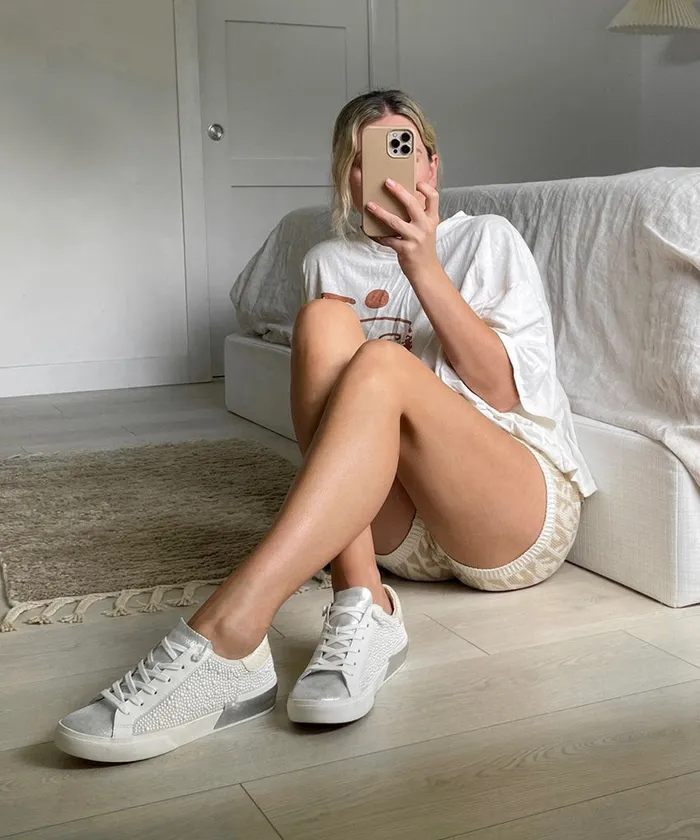 Sneakers Women Dolce Vita Zina Pearl Wide Sneakers Vanilla Pearls