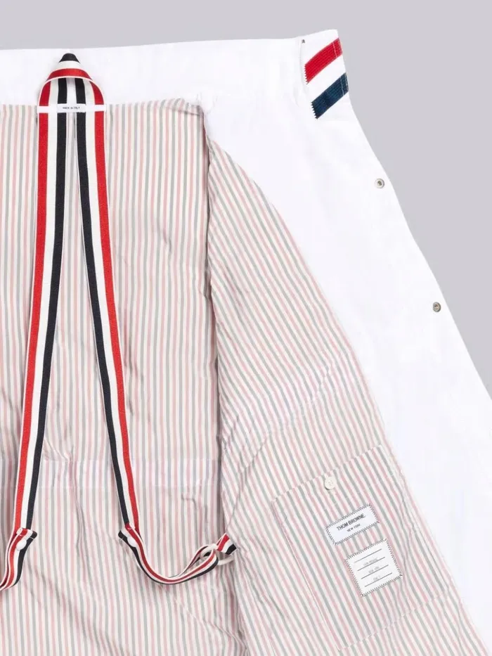 Tech Down Filled Poly Twill Parka White Men Thom Browne Outerwear