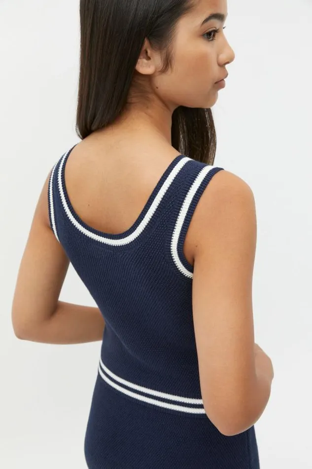 Teen Essentials Seed Heritage Textured Knit Tank New Navy