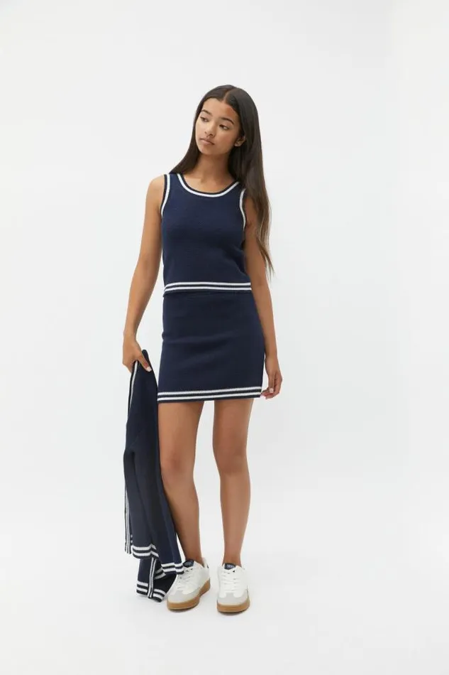 Teen Essentials Seed Heritage Textured Knit Tank New Navy