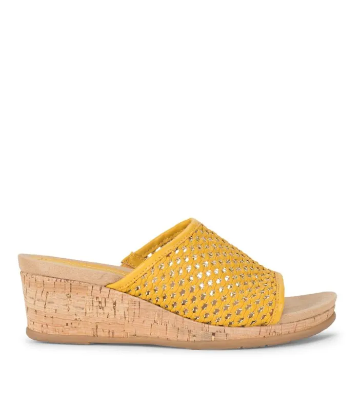 Women Baretraps Slides and Slip On Sandals Flossey Wedge Slide Sandal Mellow Yellow Women Baretraps Slides and Slip On Sandals Flossey Wedge Slide Sandal Mellow Yellow