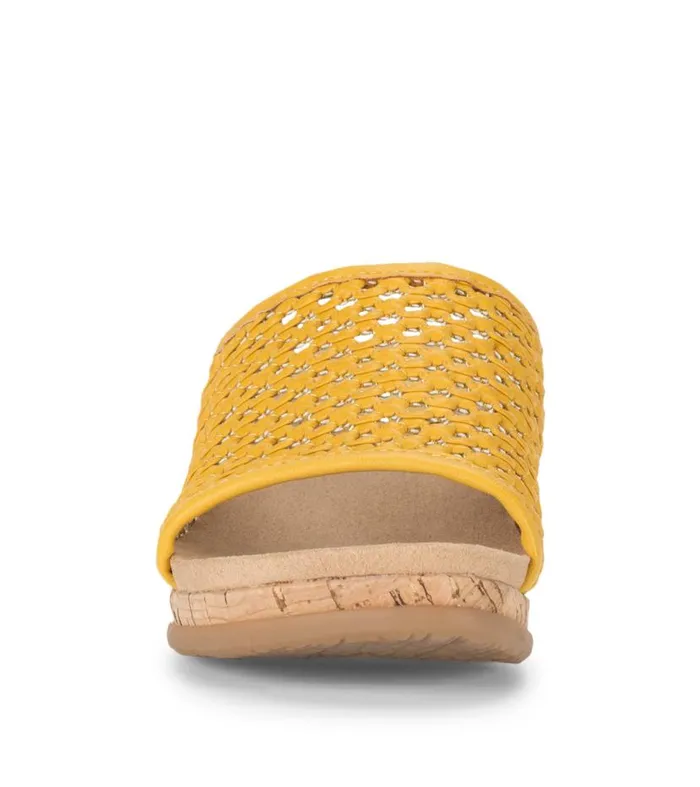 Women Baretraps Slides and Slip On Sandals Flossey Wedge Slide Sandal Mellow Yellow Women Baretraps Slides and Slip On Sandals Flossey Wedge Slide Sandal Mellow Yellow