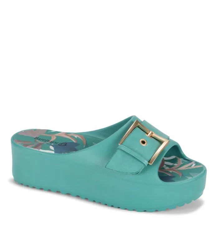 Women Baretraps Slides and Slip On Sandals Pacey Platform Sandal Taffy Teal