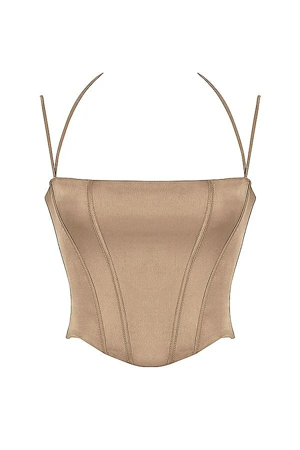 Women Chantelle Latte Satin Corset House Of CB Corsets Women Chantelle Latte Satin Corset House Of CB Corsets