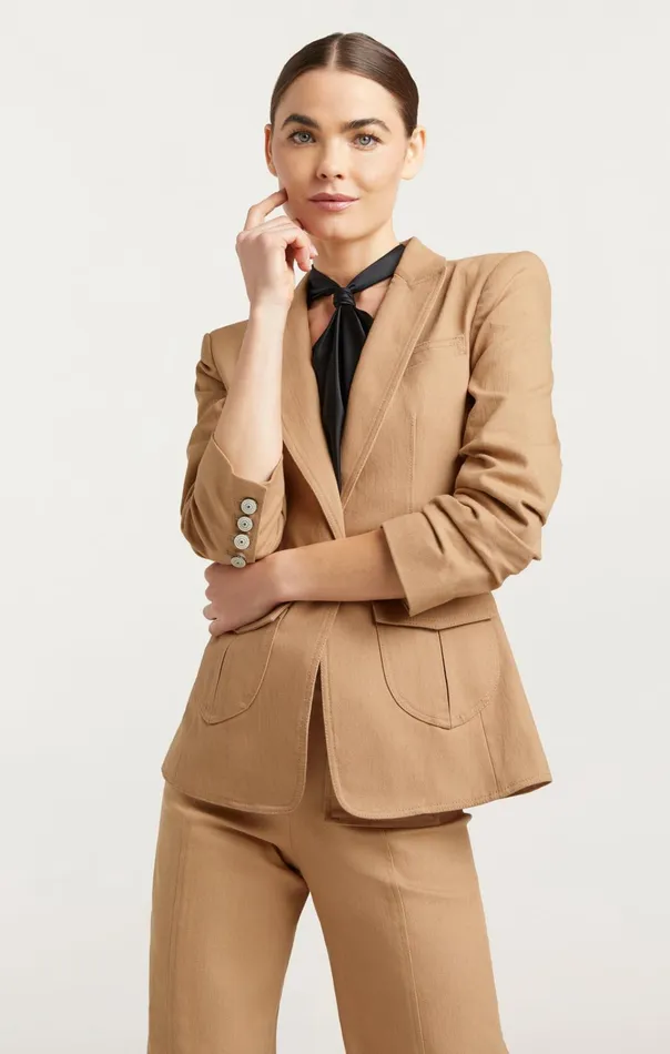 Women Cinq Sept Jackets and Blazers Louisa Blazer Sahara