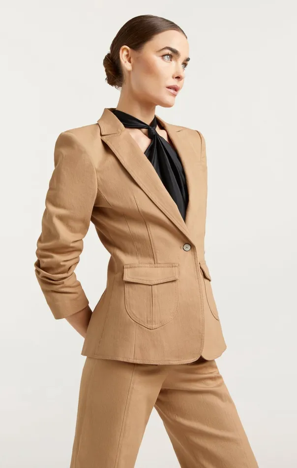 Women Cinq Sept Jackets and Blazers Louisa Blazer Sahara