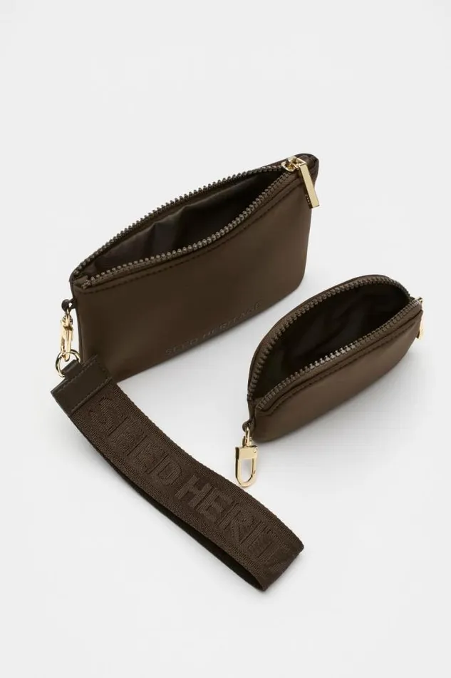 Women Clutches and Pouches Seed Heritage Seed Tech Pouch Set Dark Espresso