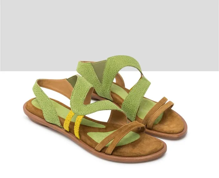 Women Flat Audley Shoes Flat Leather Sandal Jorgina Brown