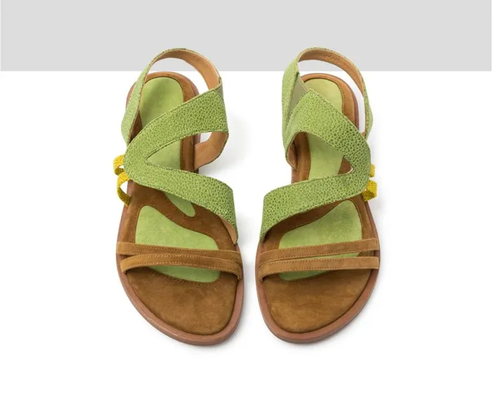 Women Flat Audley Shoes Flat Leather Sandal Jorgina Brown