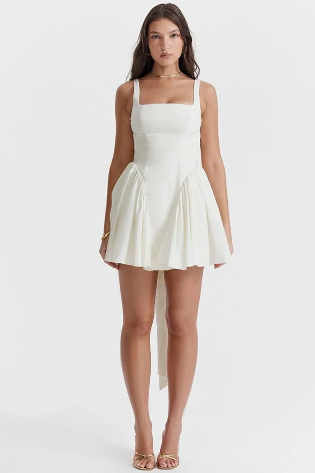 Women Florianne Ivory Bow Mini Dress House Of CB Dresses Women Florianne Ivory Bow Mini Dress House Of CB Dresses
