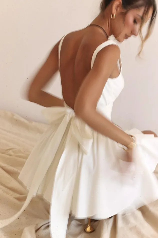 Women Florianne Ivory Bow Mini Dress House Of CB Dresses Women Florianne Ivory Bow Mini Dress House Of CB Dresses