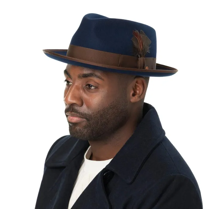 WomenMen Jannes Player Wool Hat Dark Blue Mayser Pork Pie Hats WomenMen Jannes Player Wool Hat Dark Blue Mayser Pork Pie Hats
