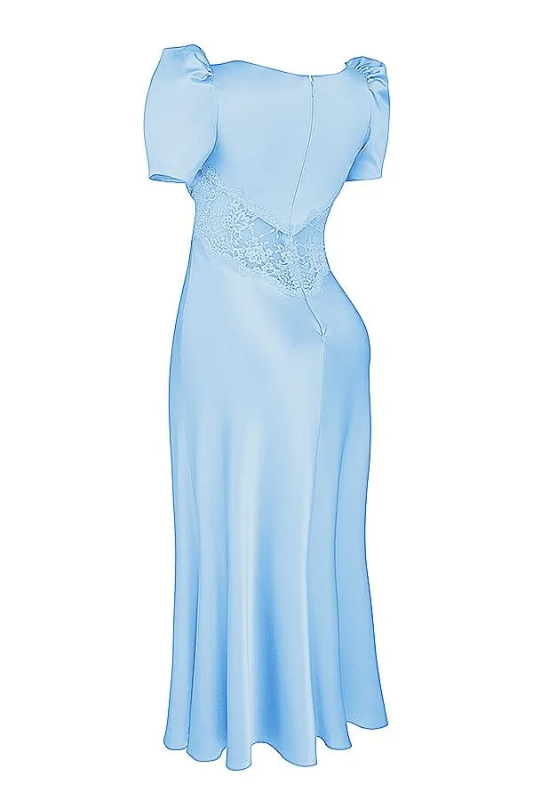 Women Rafaela Soft Blue Pure Silk and Lace Dress House Of CB Dresses