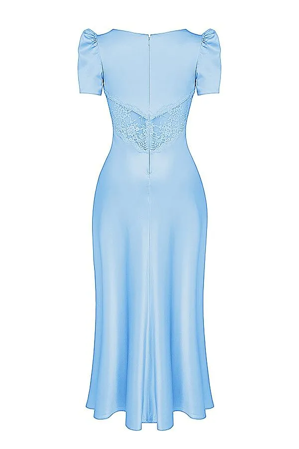 Women Rafaela Soft Blue Pure Silk and Lace Dress House Of CB Dresses