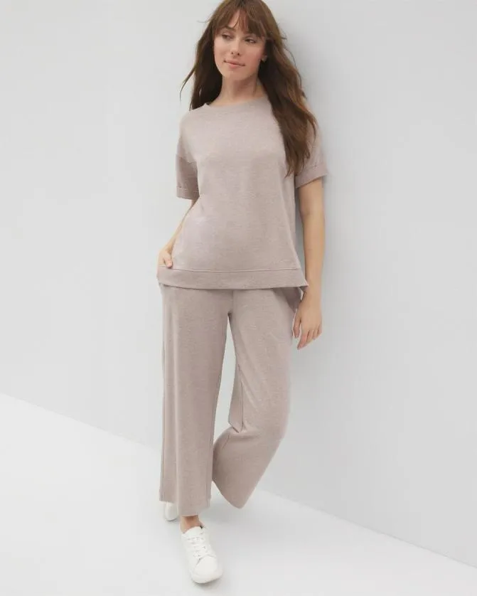 Women Soma Tops Essential Terry Relaxed Short Sleeve Top Heather Mink