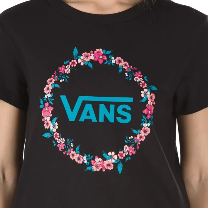 Women TShirts and Tanks Vans Wreath Edger Baby Tee Black Women TShirts and Tanks Vans Wreath Edger Baby Tee Black