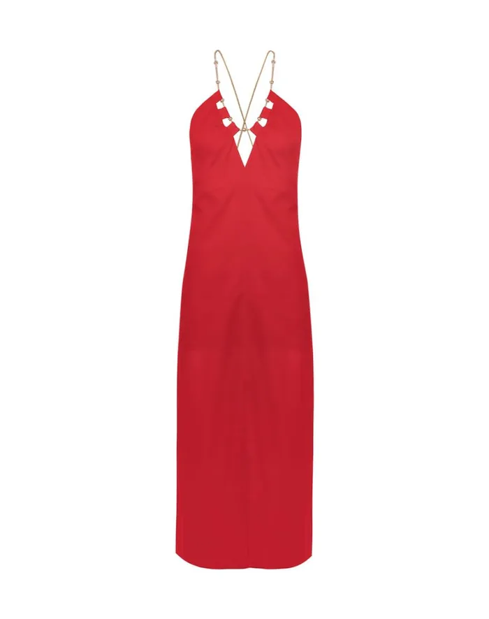 Women ViX Paula Hermanny Cover Ups Zima Long Cover Up 8211 Red Poppy