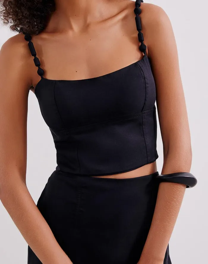 Women ViX Paula Hermanny Matching Sets Sakura Top 8211 Black